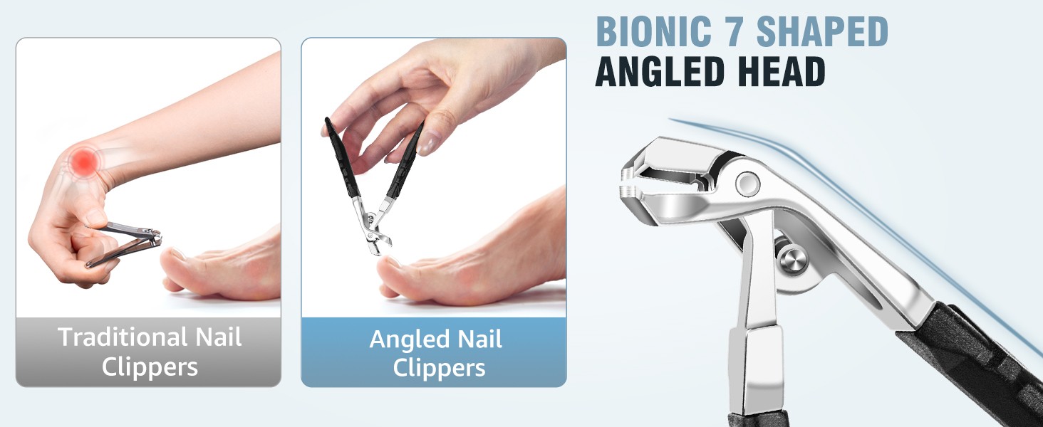 Toenail Clippers for Seniors Thick Toenails, 2026 Upgrade Angled Nail Clipper