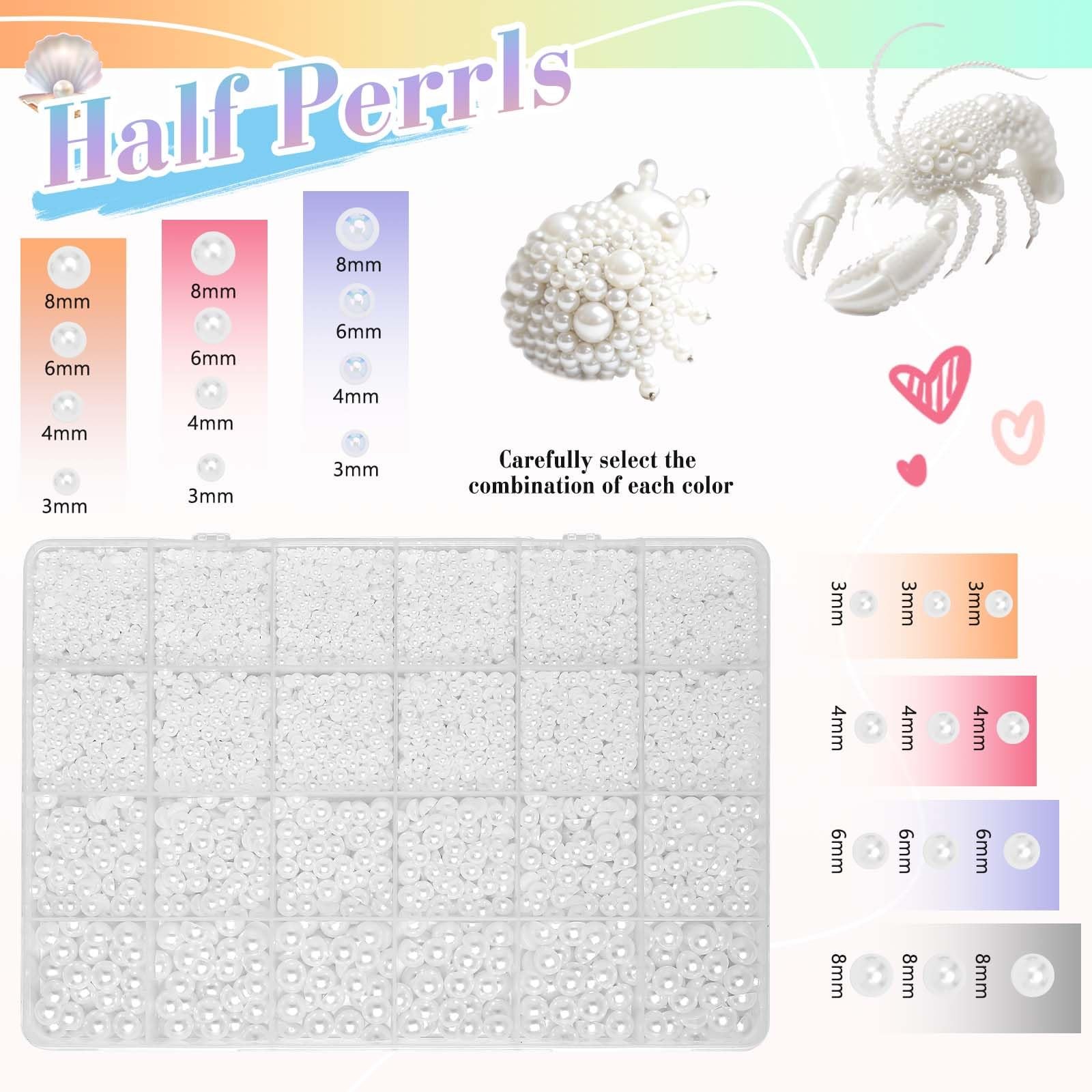 10000 Pcs Flatback Pearl 38mm Half Pearl Bead for DIY Decoration of Nail Art …