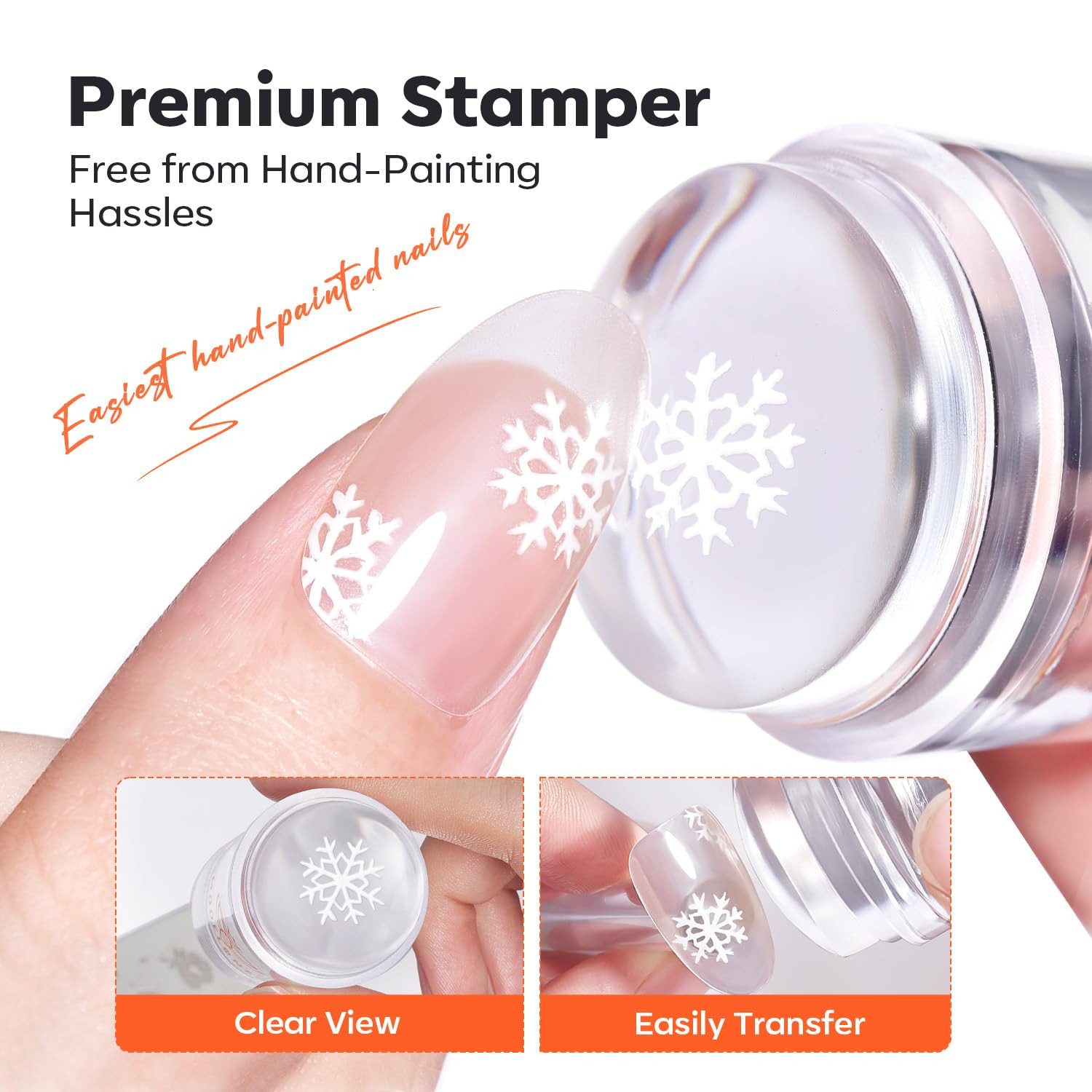 16 PCS Gel Nail Stamping Plate Set, French Tip Tool Gold Silver Pearl Chrome Pow