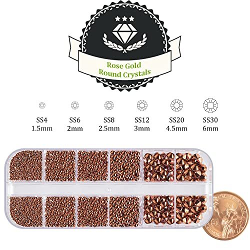 One Pack 2000 Pcs of Flatback Round Rose Gold 27-One Pack of Rose Gold
