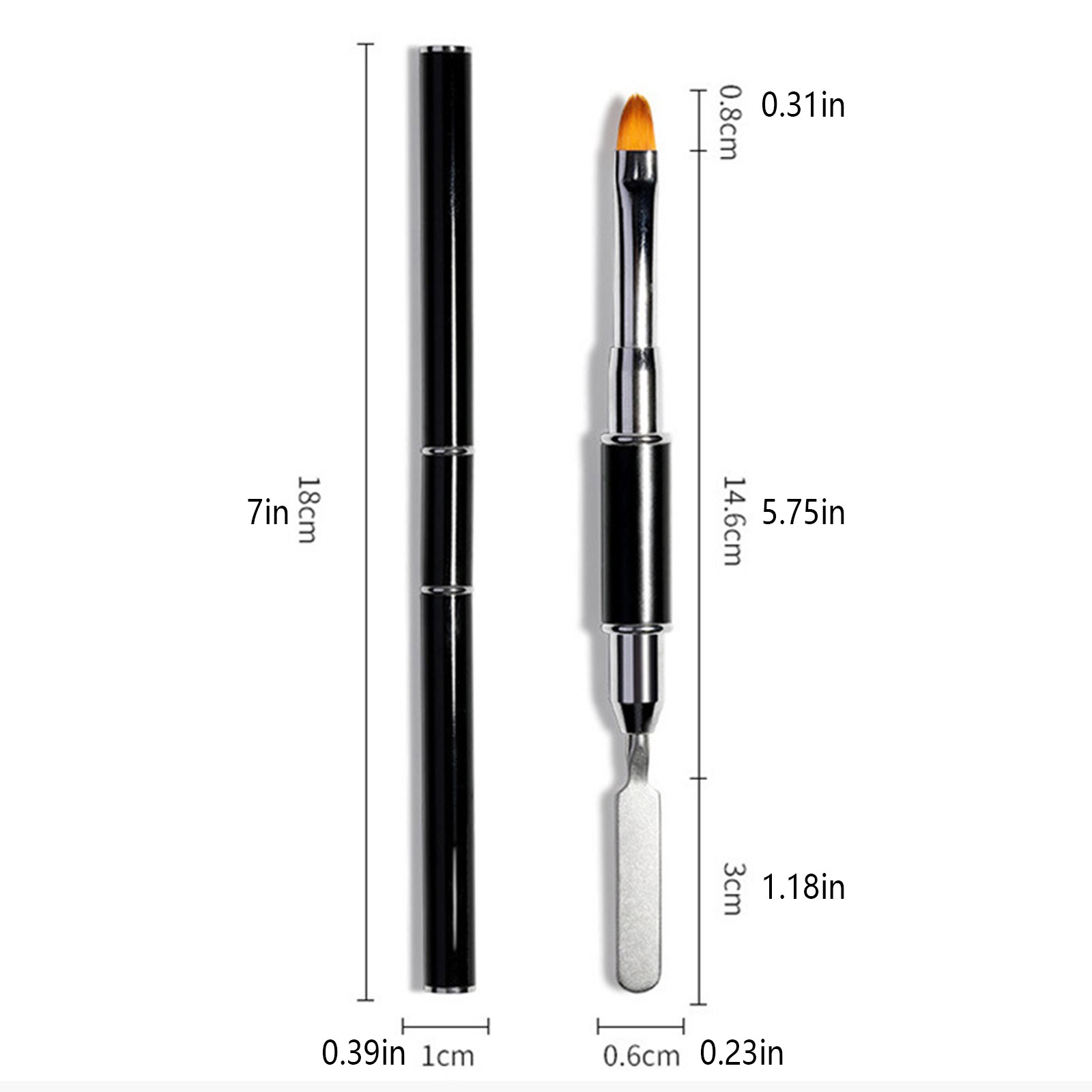 UV Poly Gel PolyGel Nail Art Pen Slice Brush Dual-Ended Slice Shape Tool Polish