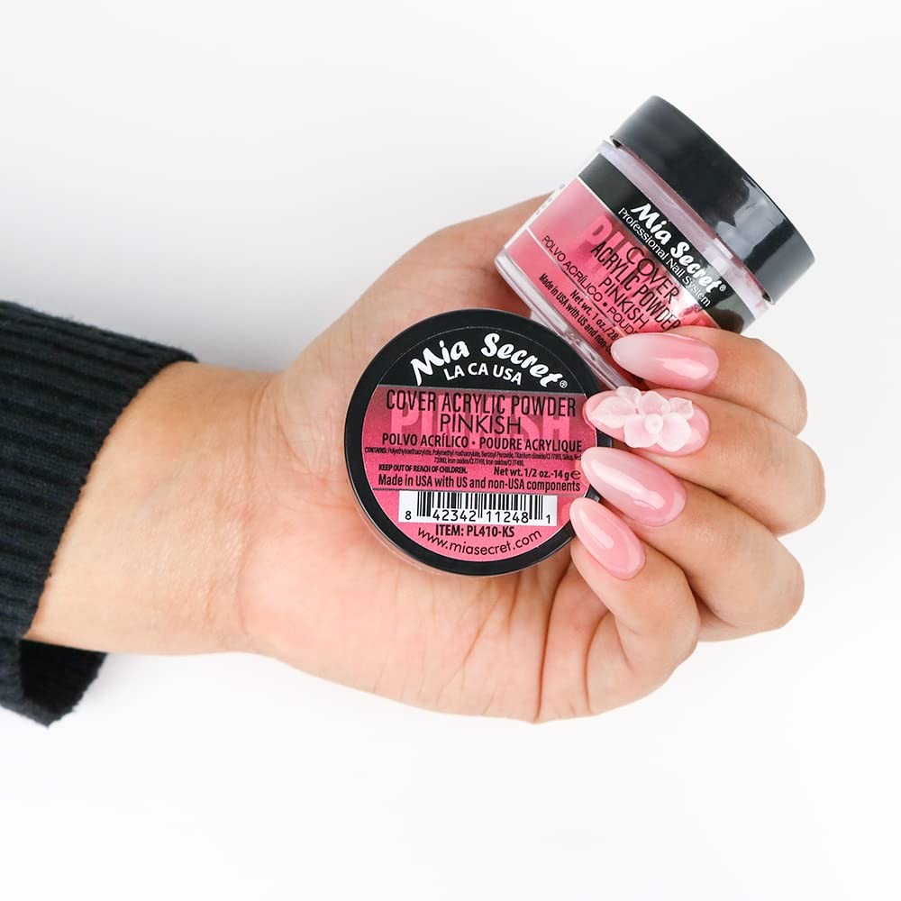 Mia Secret 1 Ounce Pink Cover Acrylic Powder Self Leveling Nail Enhancement