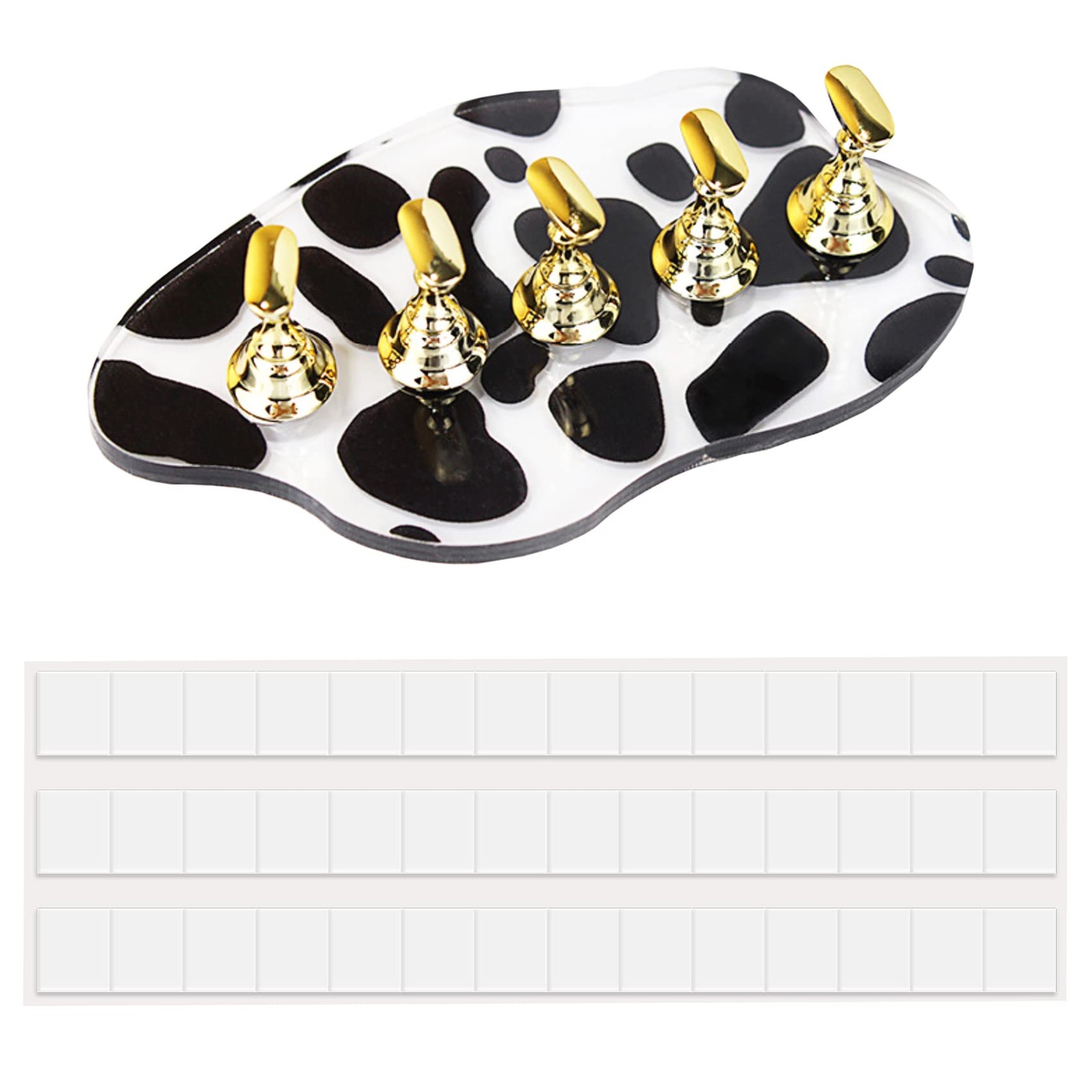 1Set Acrylic Nail Stand with 42pcs Reusable Putty Unique Shape Press on Nail …