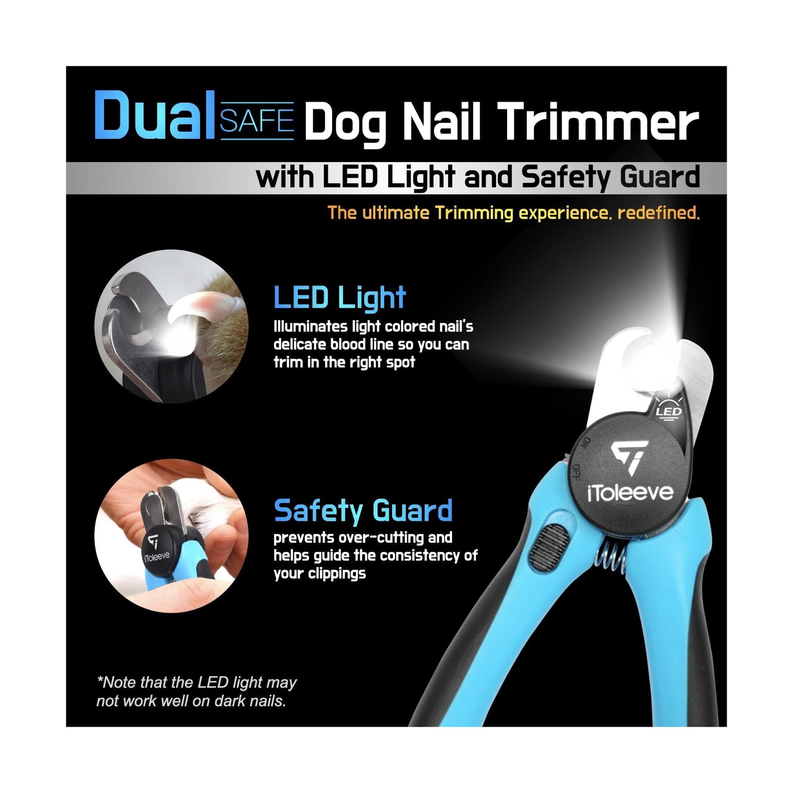 LED Dog Nail Clipper with Light, Illuminates Nails or Bloodline… Fast USA SHIP