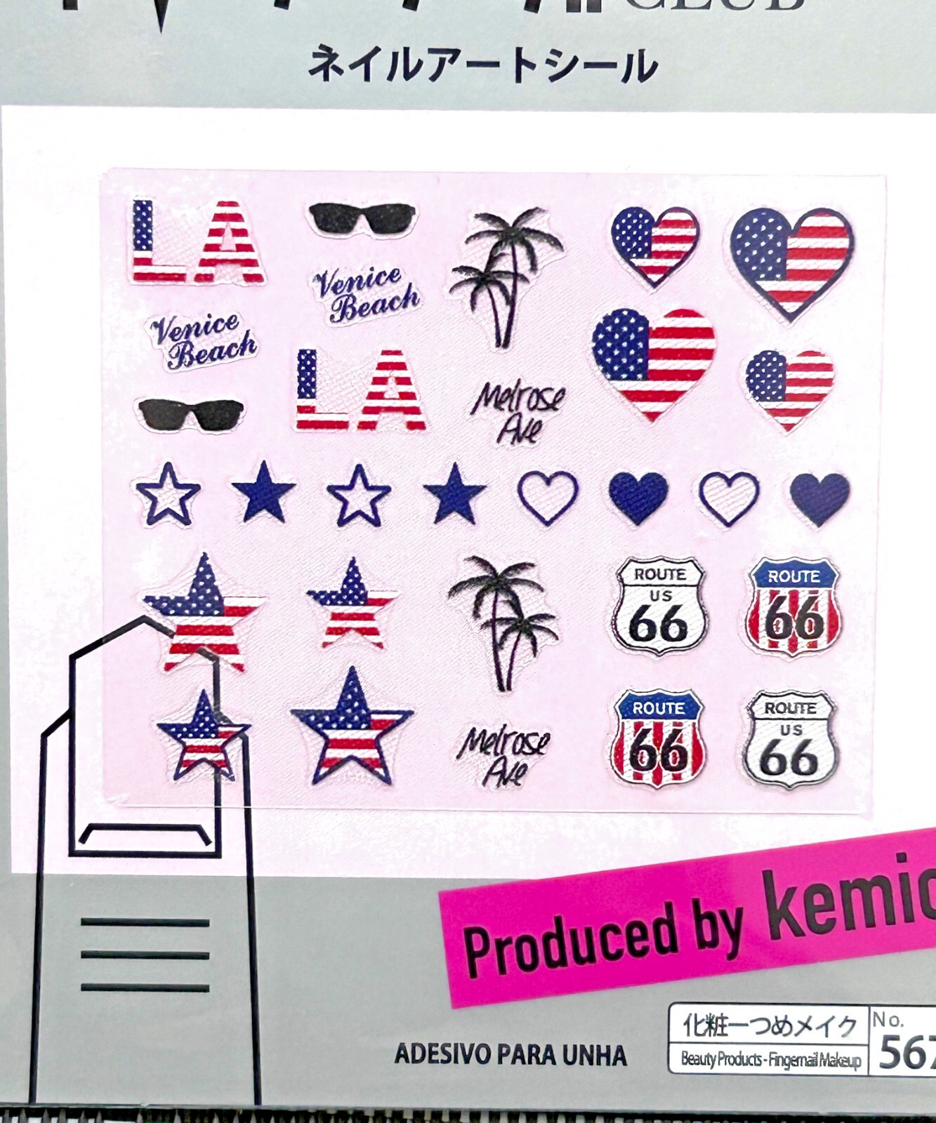 Daiso Nail Art Stickers 30pieces American motif Made in Japan