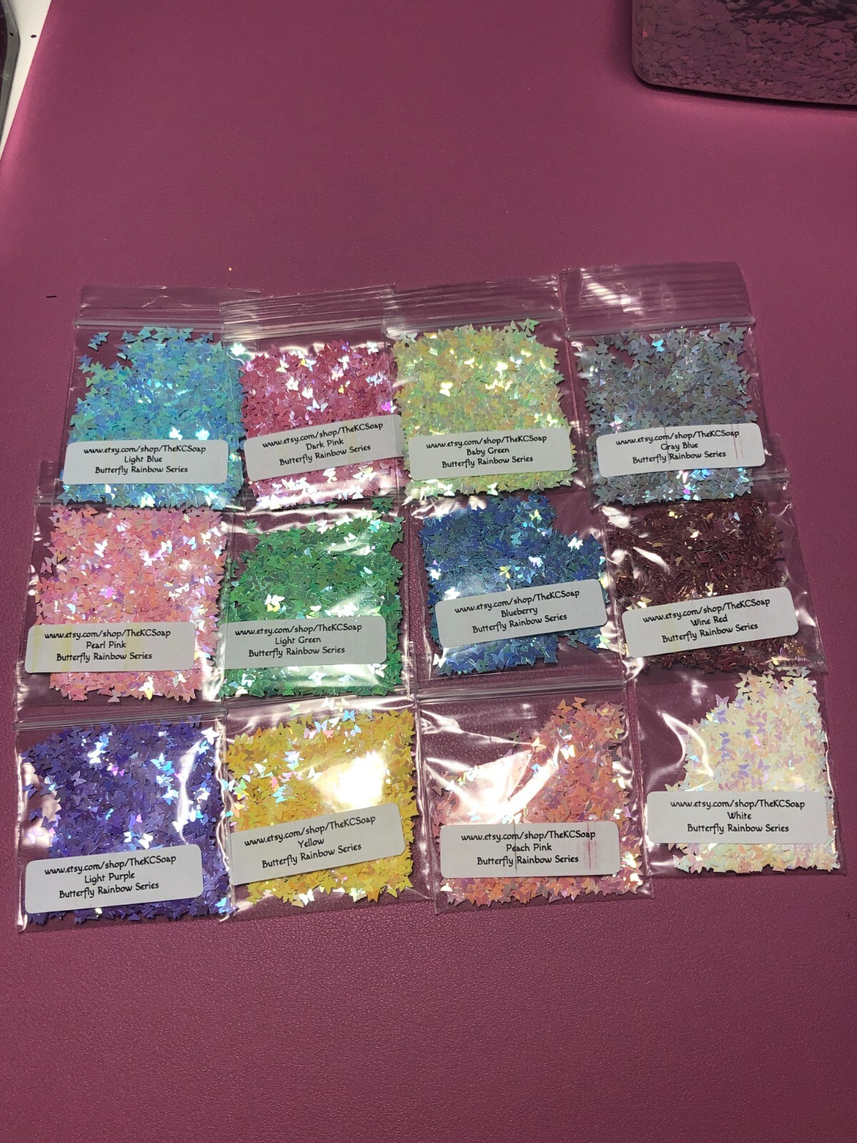 1OZ Solvent Resistant GRAY BLUE BUTTERFLY RAINBOW Shape Glitter Epoxy US Selle