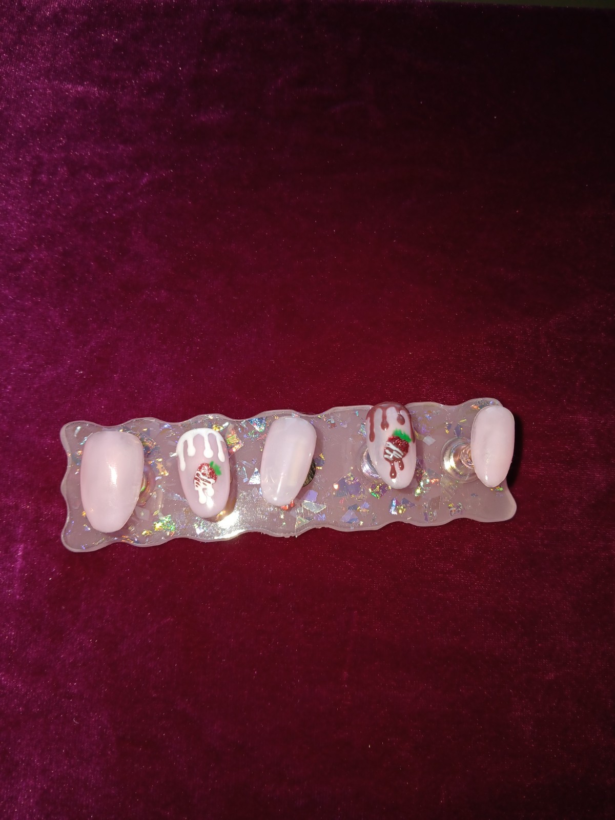 Valentine’s Day CHOCOLATE STRAWBERRY NAILS $36 FREE Items Incl. Read Descrip