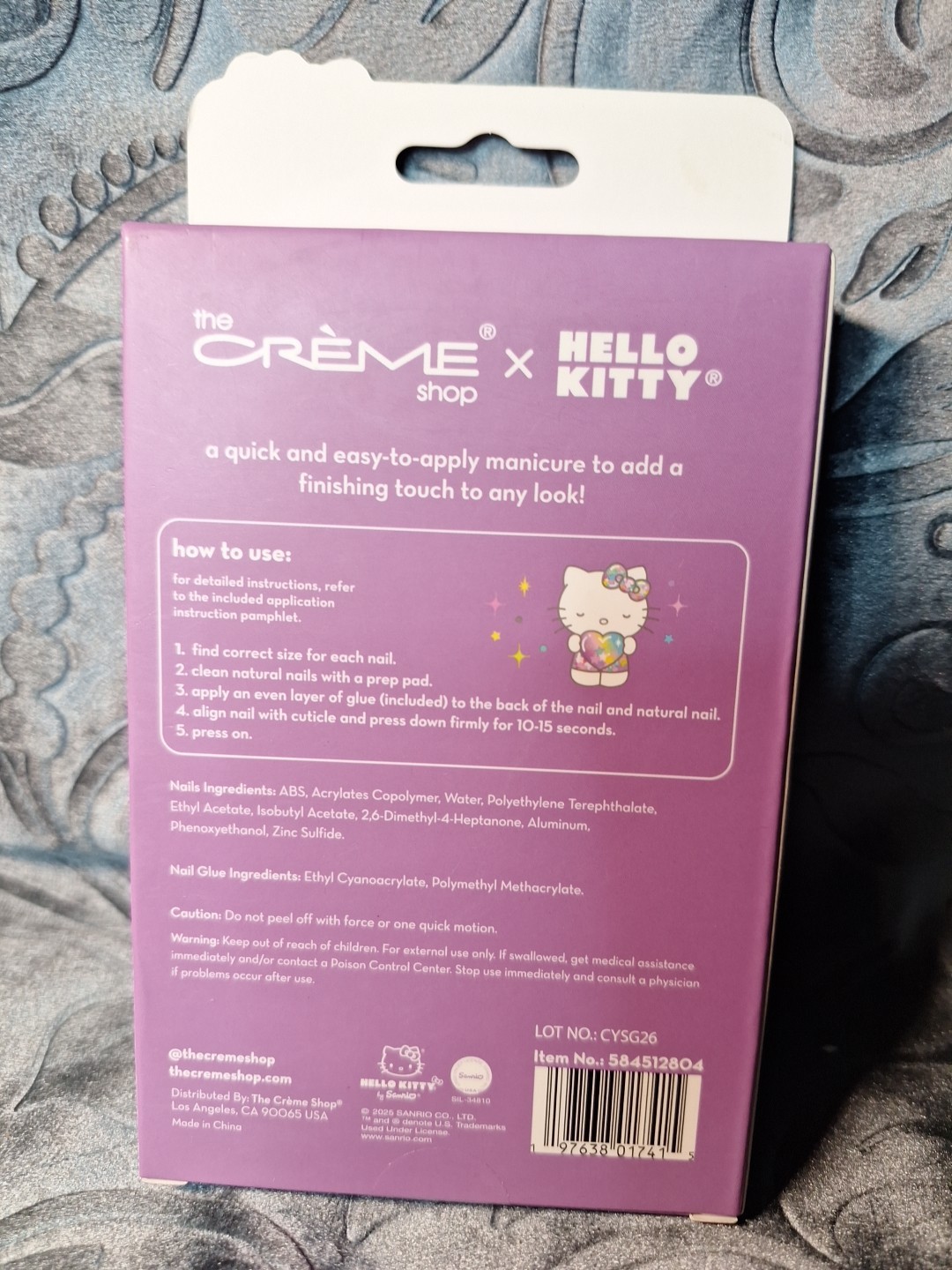 The Crème Shop x Hello Kitty Cat Eye Purple Almond Press-On Nails Set Of 28