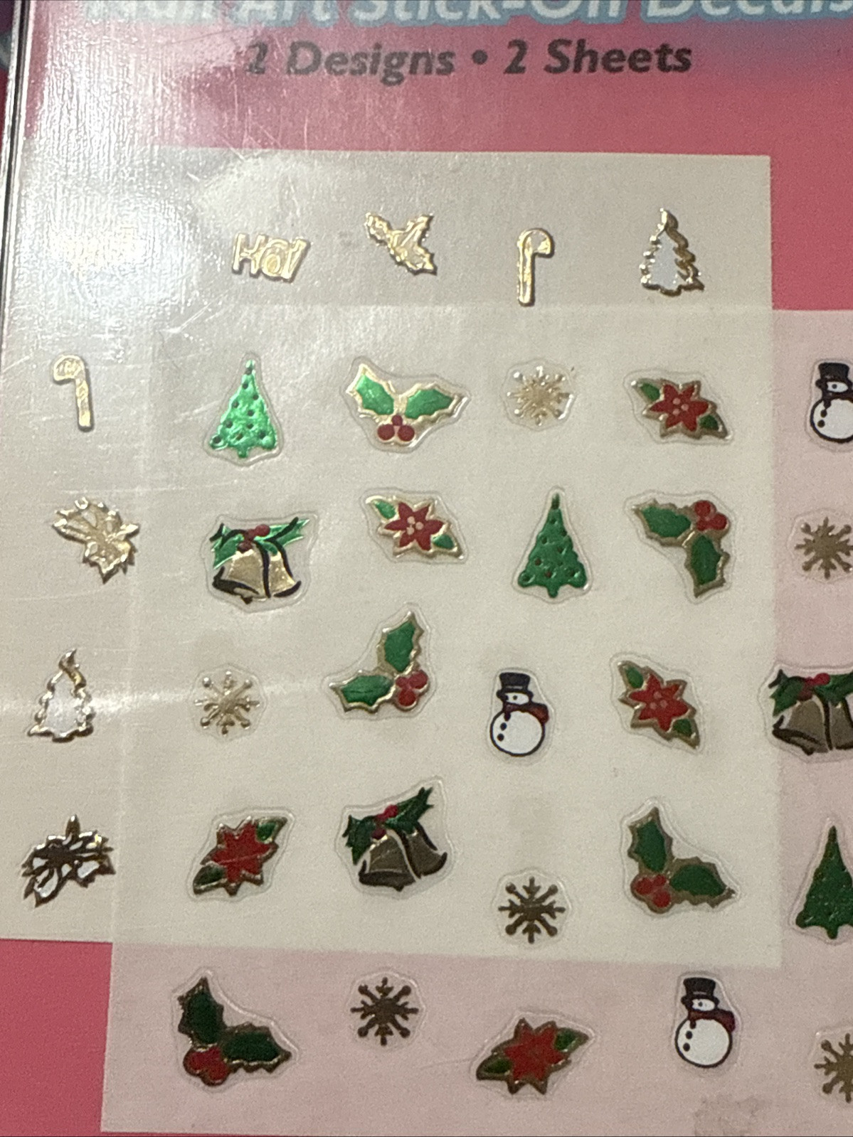 x4 FING’RS Holiday Nail Art Stick-On Decals. 2 Sheets #2347 NEW.