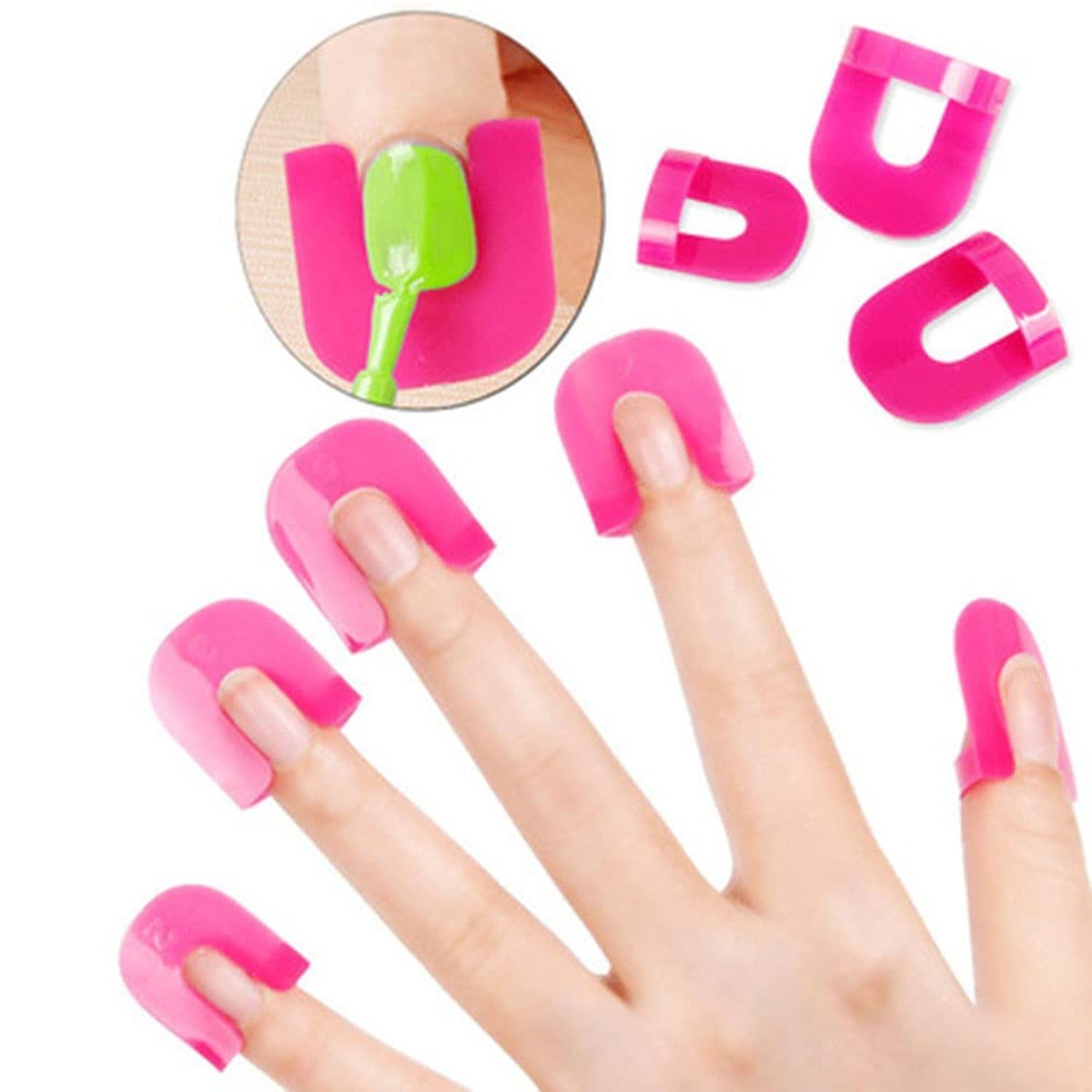 26 Pcs 10 Sizes U Curve Shape Nail Protector, PVC
