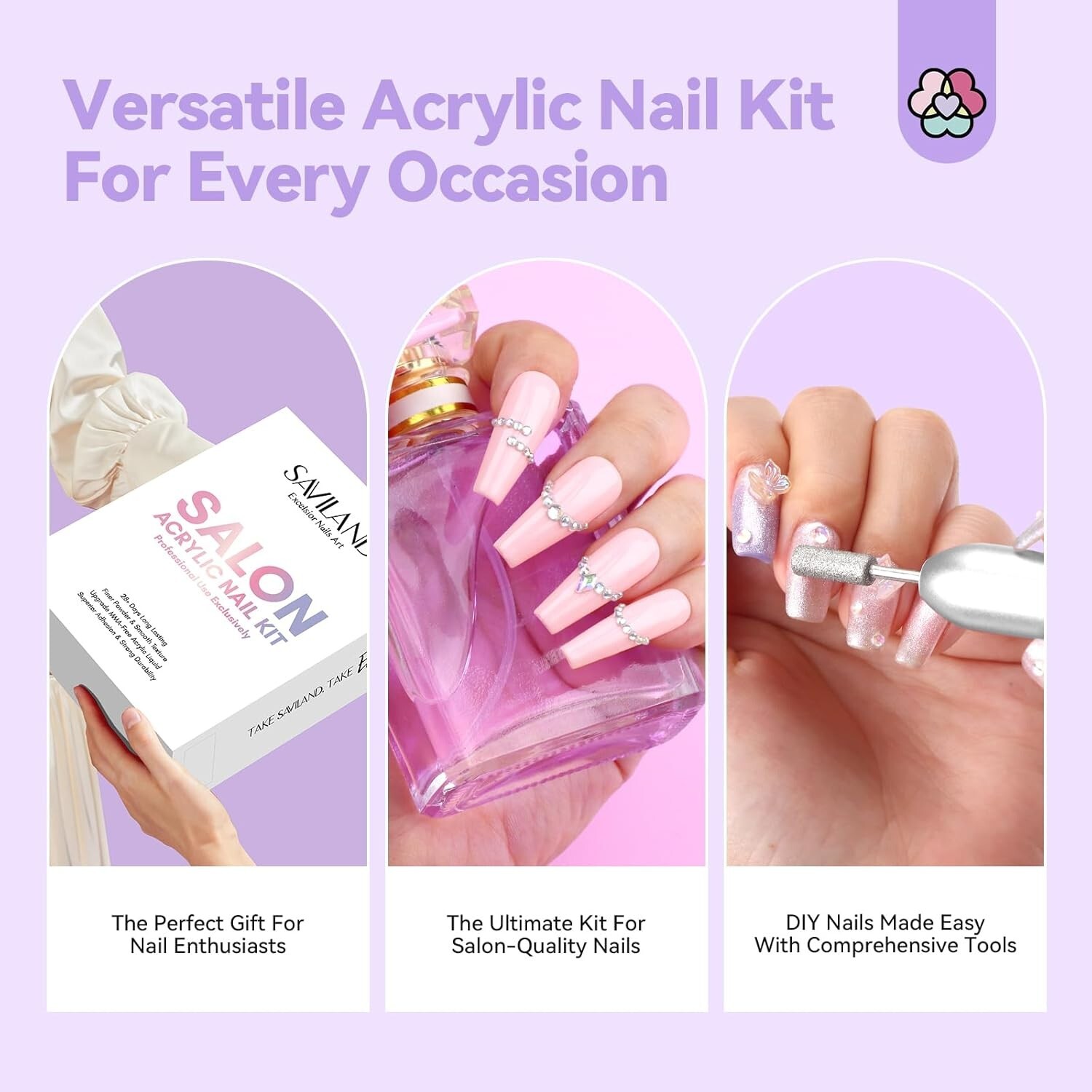 Deluxe Acrylic Nail Kit with Drill: Powder, Liquid & Lamp for Perfect Nails