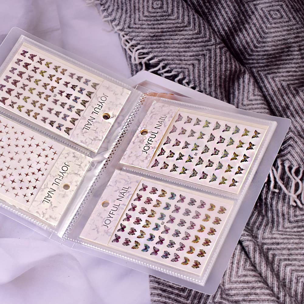 CAVAD 80 Slots Nail Sticker Storage Book Collecting Album Water Decals Empty …