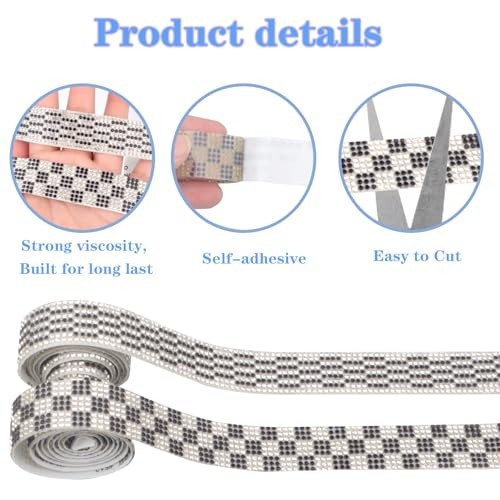 2 Rolls Rhinestone Tape Self Adhesive Crystal Ribbon Diamond Bling Strips Tape