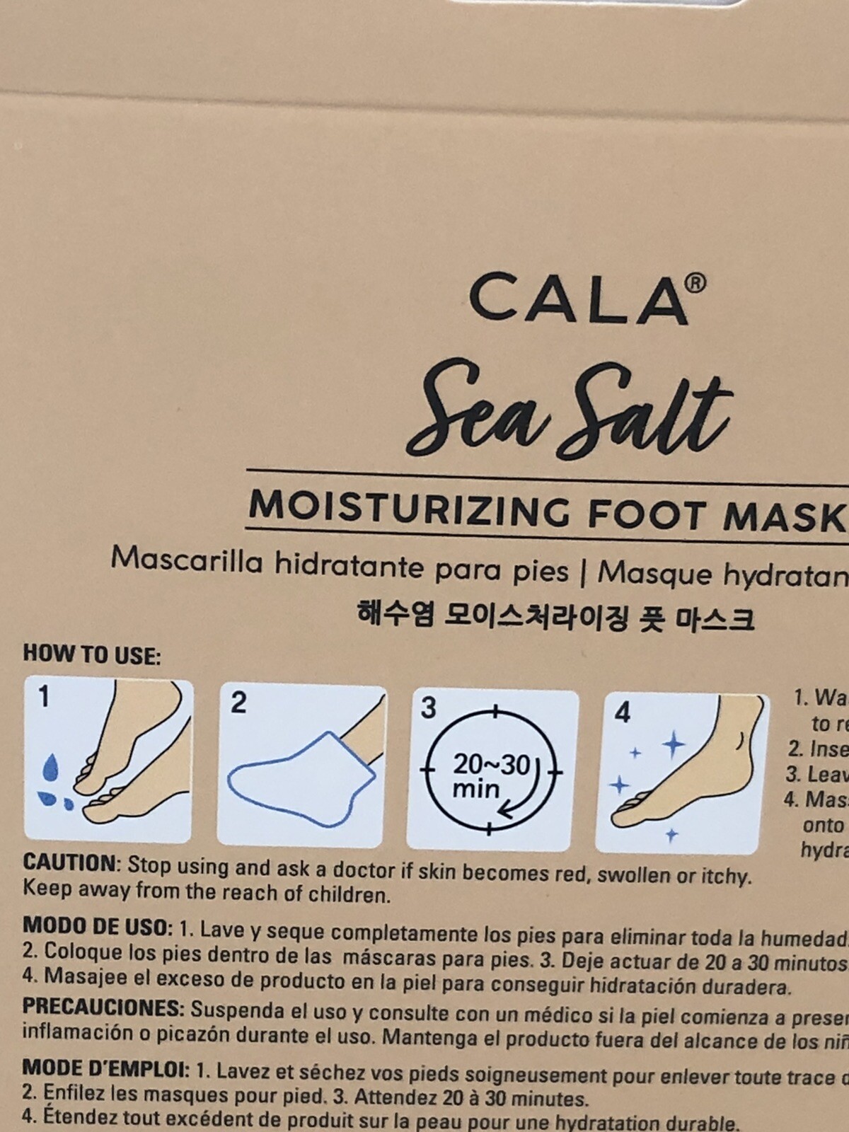 New CALA Sea Salt Moisturizing Foot Masks, 3 count , Hydrating, Nourishing
