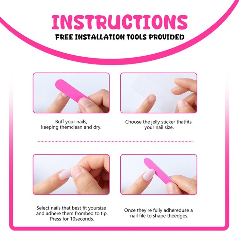 on Nail Square Shaped False Nail Quick Apply for Any Outfit and Occasion