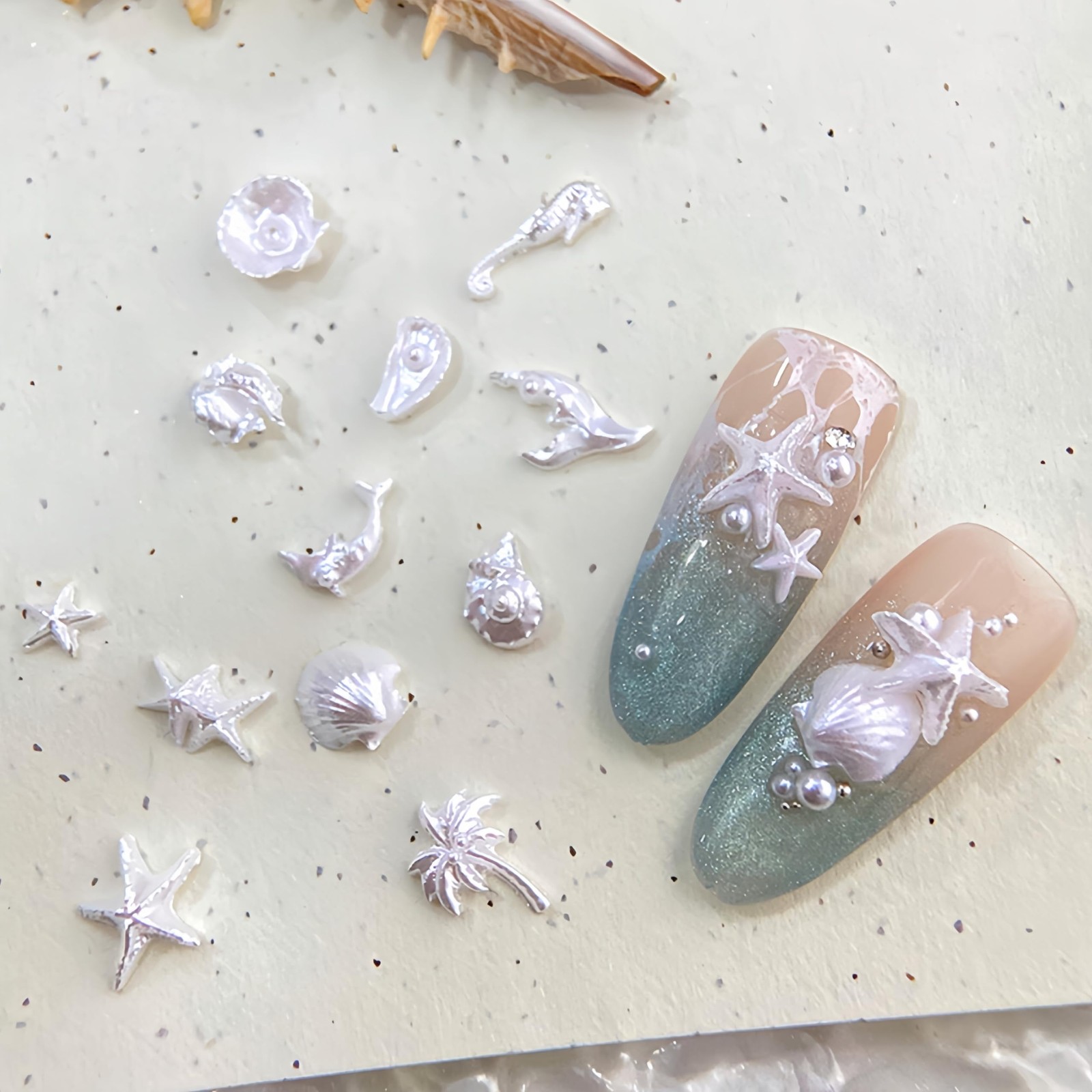 SHUXILIN 250PCS Summer Beach Nail Resin Charms