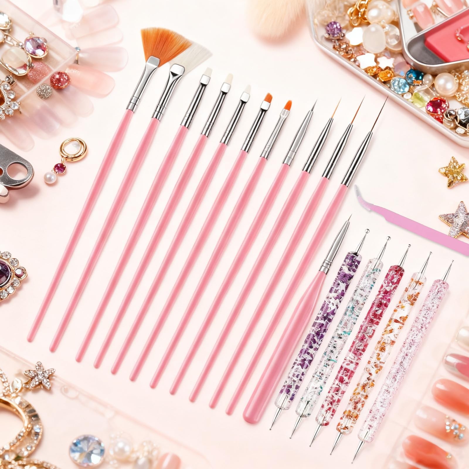 Nail Art Brushes Set, Nail Art Kit, Nail Design Kit, Nail Art Dotting Pens, Nail