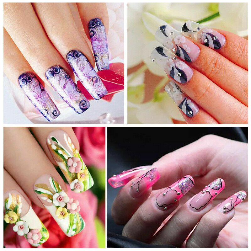 500Pcs Well Less Nail Tips C Curve Shape Acrylic Uv Gel False- Natural/Clear