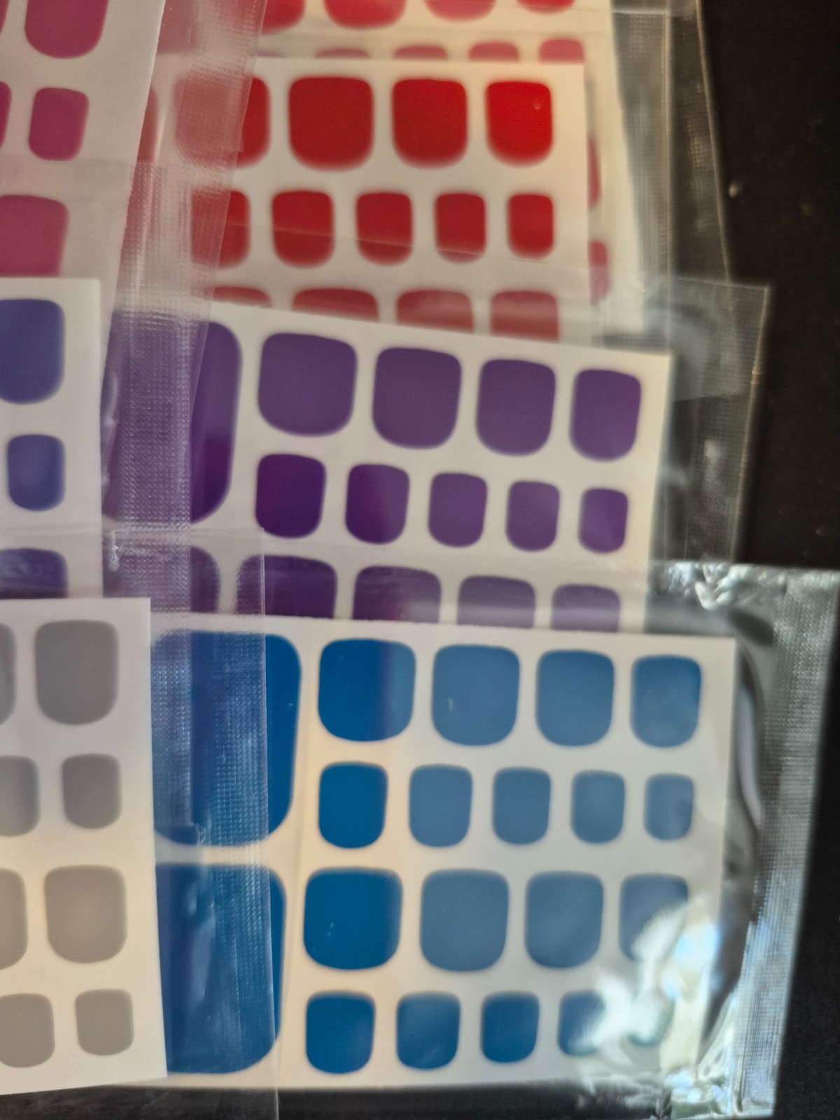 12 sets Various Bold Colors Toe Nail Full Cover Wraps Stickers New