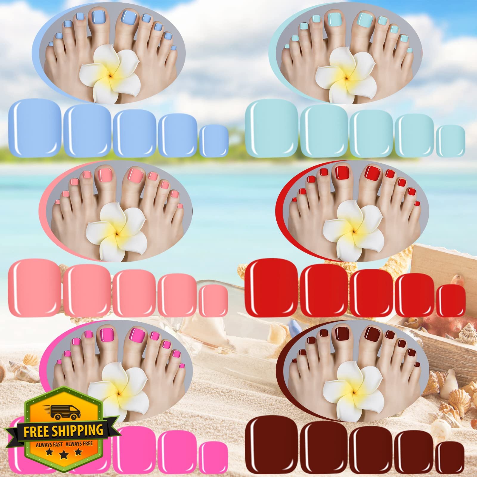 Maitys 720 Toe Nails Square Fresh Color