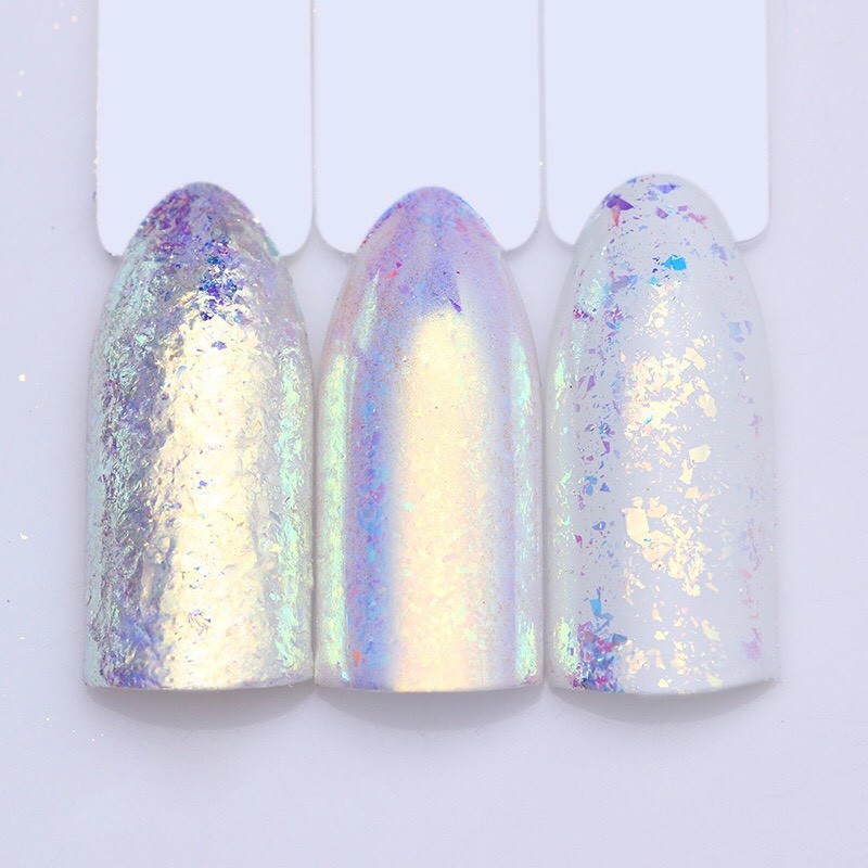 AURORA CHAMELEON FLAKES NAIL POWDER AB Unicorn MIRROR Effect RAINBOW Nails (AF5)