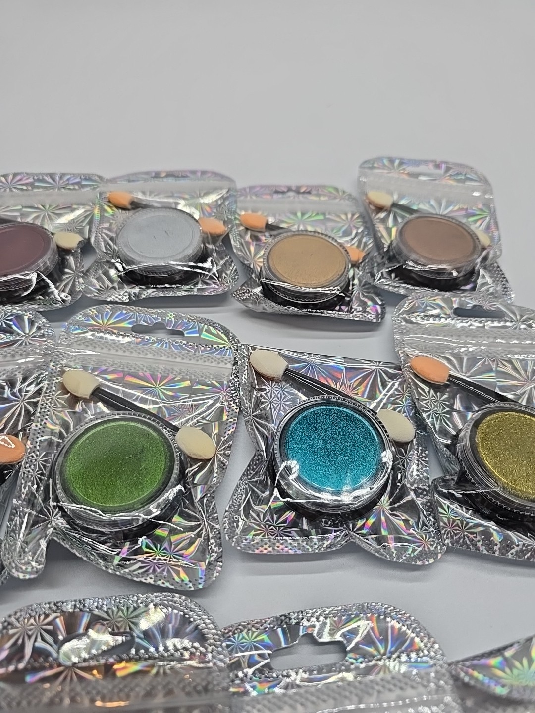 20 pcs Chrome Nail Powder Set Mirror Rubbing Pigment Gold Metallic Powder Summer