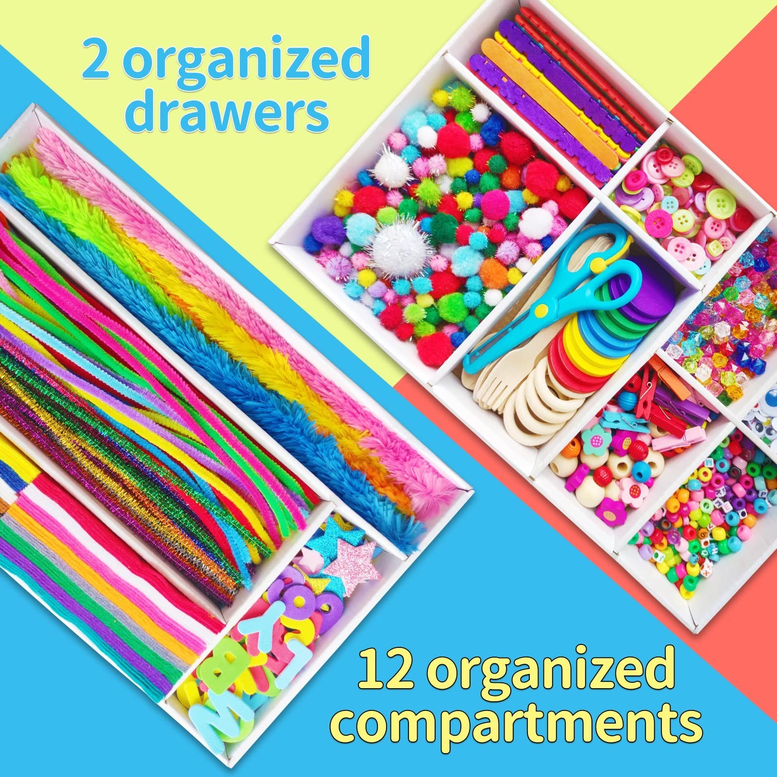 Itopstar Crafts for Kids -3000pcs+ Art Supplies Kids Art Supplies Great for S…