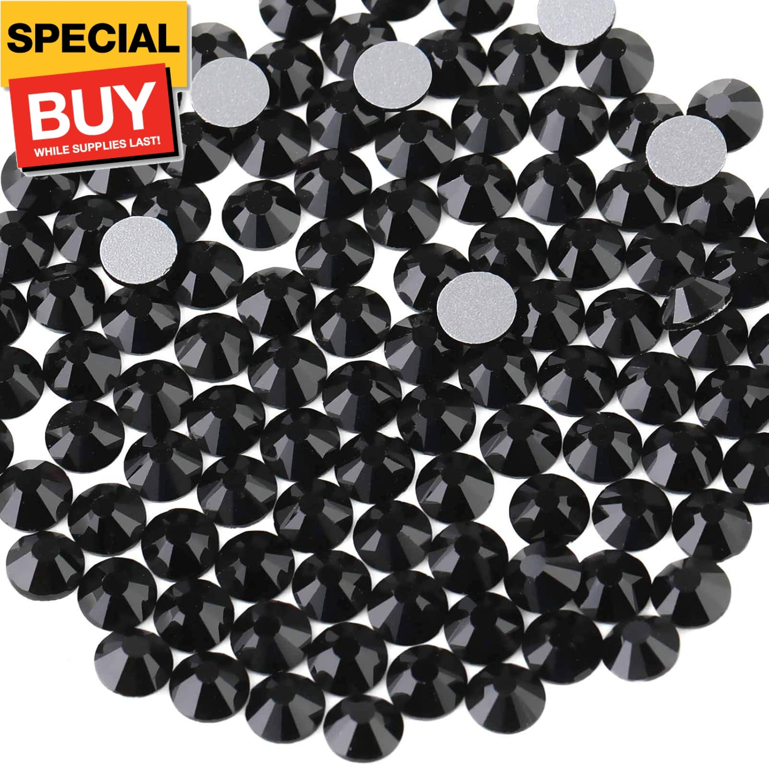 2880pcs Flat Back Crystal Rhinestones Round Gems for Nail Art and Craft Glue Fix