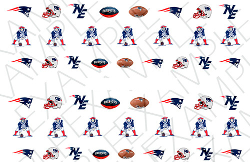 New England Patriots Nail Art Stickers Transfers Decals Set of 48 – A1310