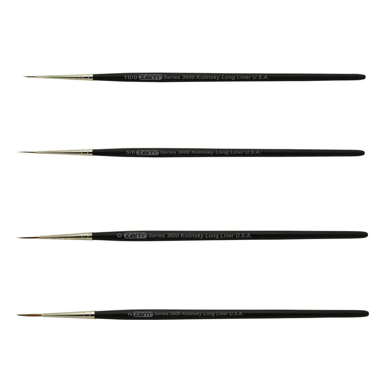 AS-85 Kolinsky Pure Sable Liner Brush Set 4 pcs