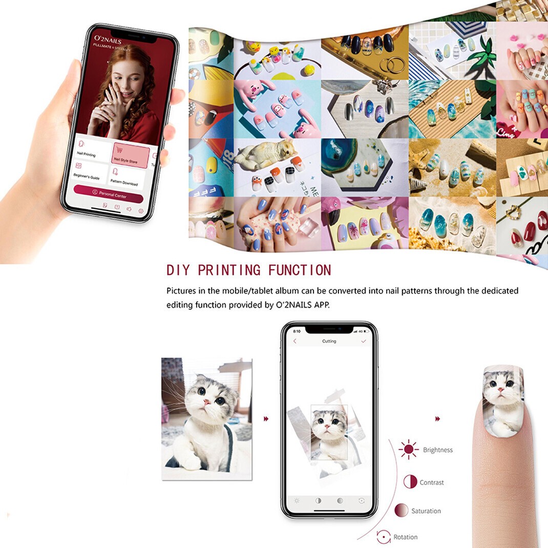 DIY Portable 3D Nail Printer Smart Mobile Art Nail Printer Machine Nail File