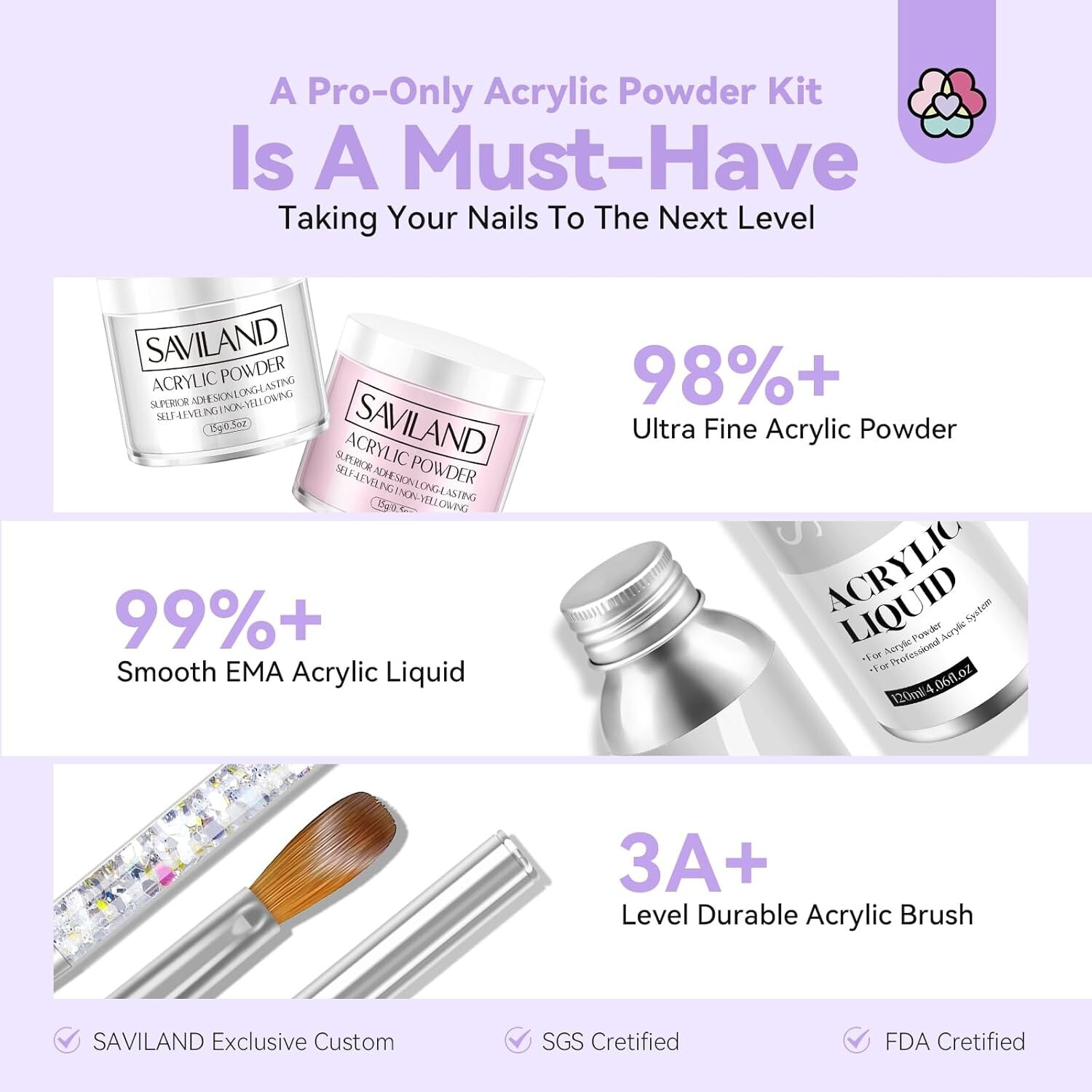 Deluxe Acrylic Nail Kit with Drill: Powder, Liquid & Lamp for Perfect Nails