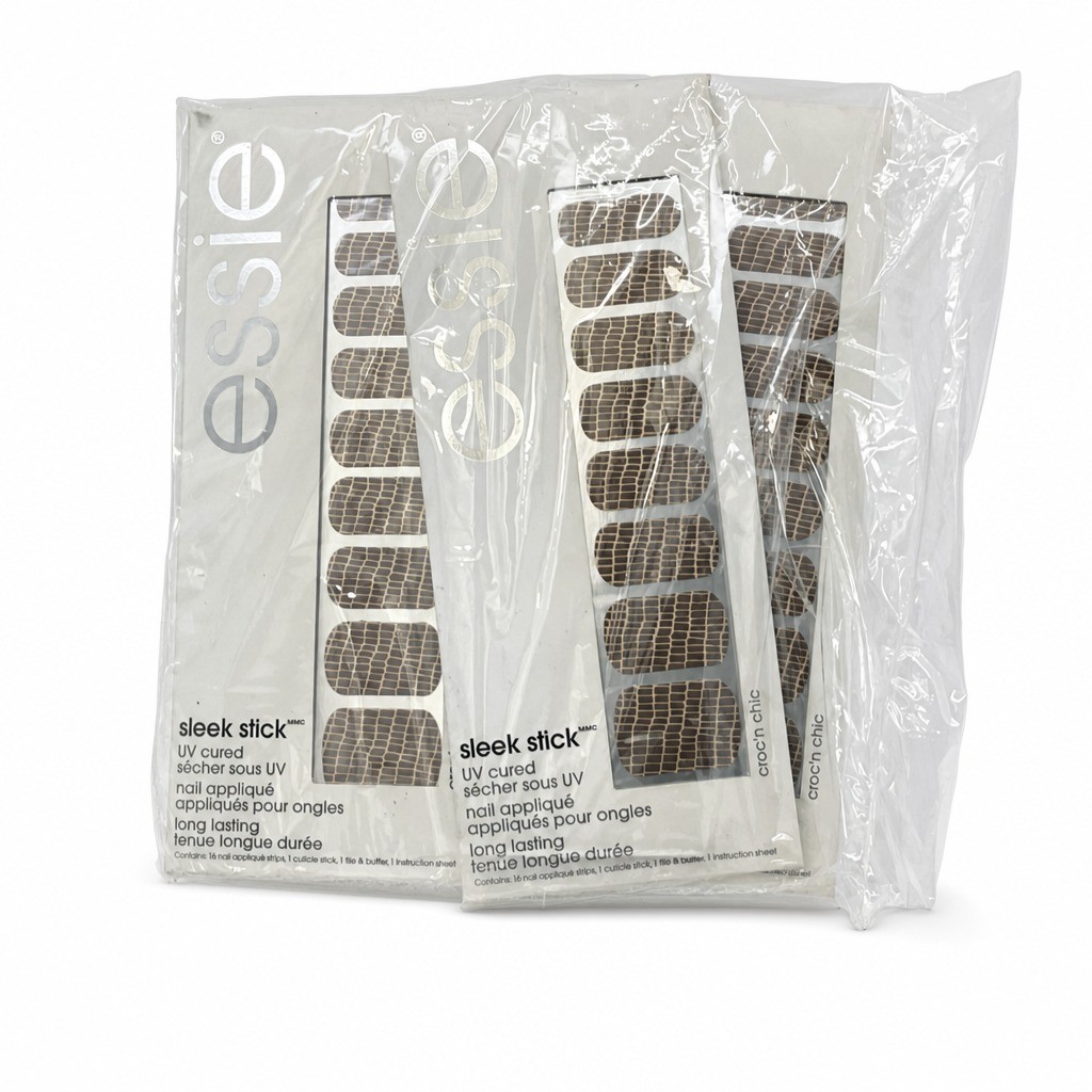 ESSIE SLEEK STICK NAIL STICKERS #100 CROC’N CHIC, 3 PACK