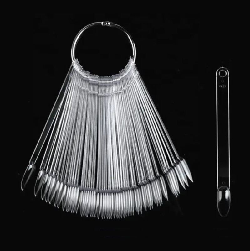 Fake Nail Display Oval Clear 50 pcs. Nail Wheel Polish Practice Sample Swatches