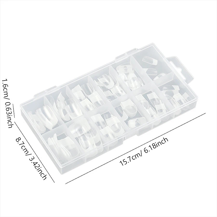 120Pcs False Nail Tips Short French Half Cover Artificial Acrylic Nails Clear