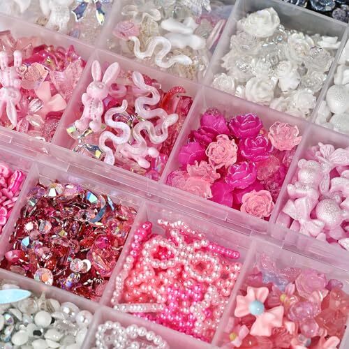 Kikonoke 2050 Pieces 3D Butterfly Rose Flower Bow Rabbit Bear Pink Black White