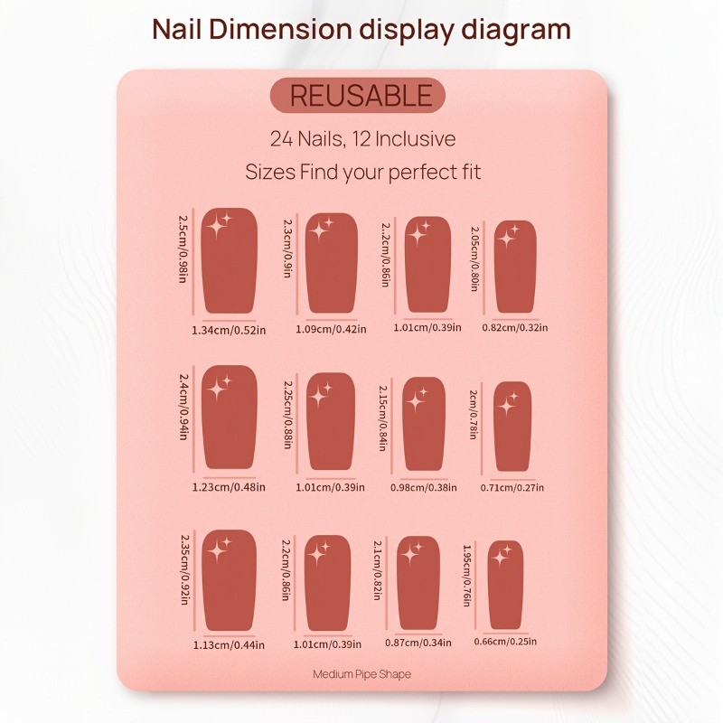 40 Random Nail Art Pcs, Various Lengths and Shapes of Long and Short Fake Nails