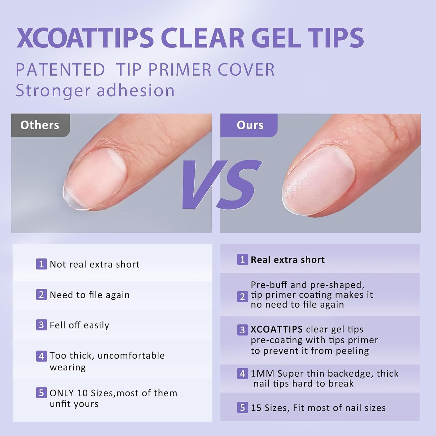 Extra Short Almond Nail Tips – Btartbox XCOATTIPS Gel Nail Tips Natural with Tip