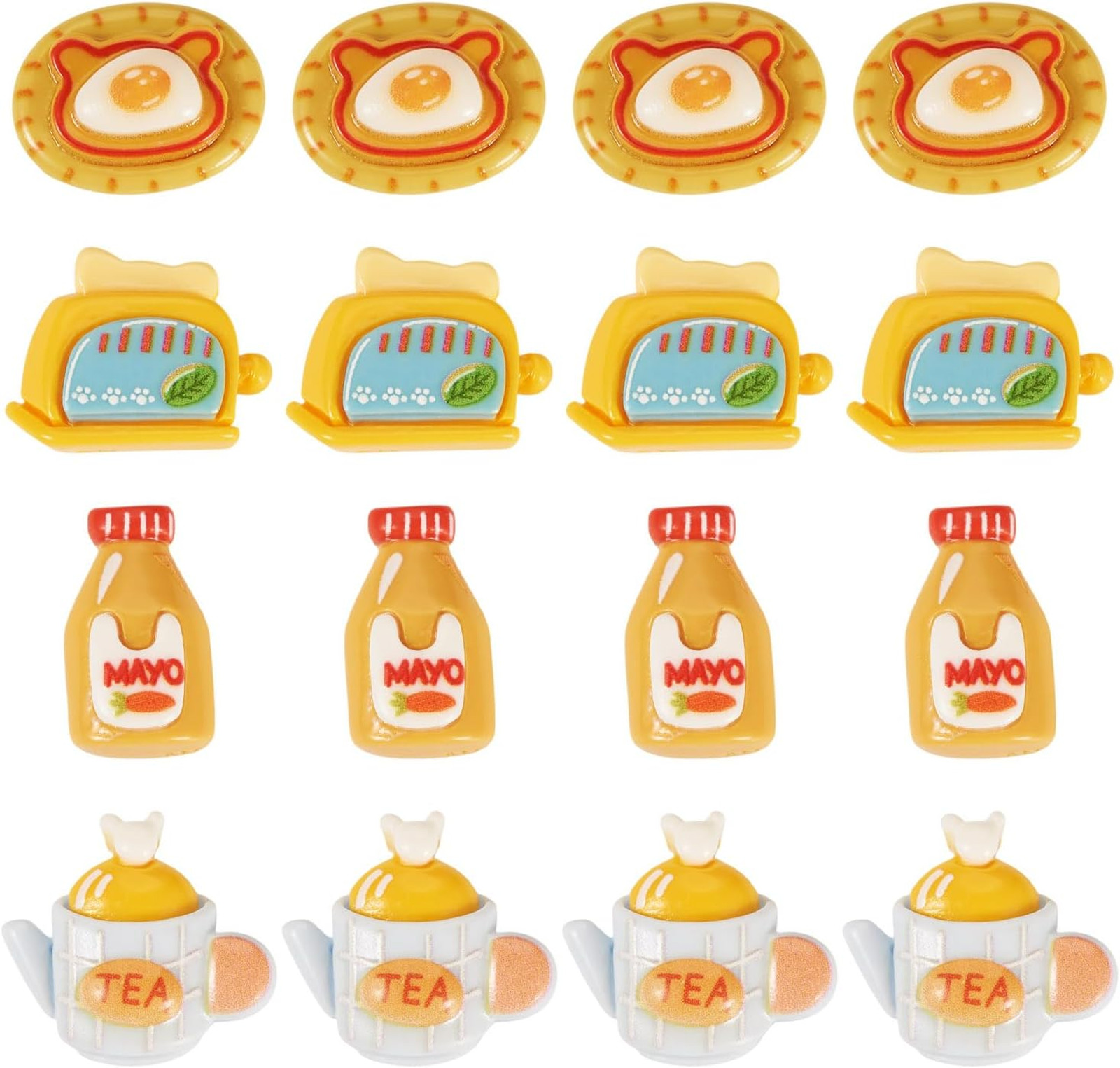 Resin Food Fruit Cabochons Kit 40 Pieces Flatback Accessories for Jewelry Crafts