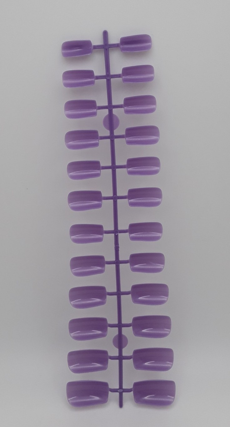 Medium Purple Reusable Press-On Nails Medium Length Oval Gloss 24 Pieces