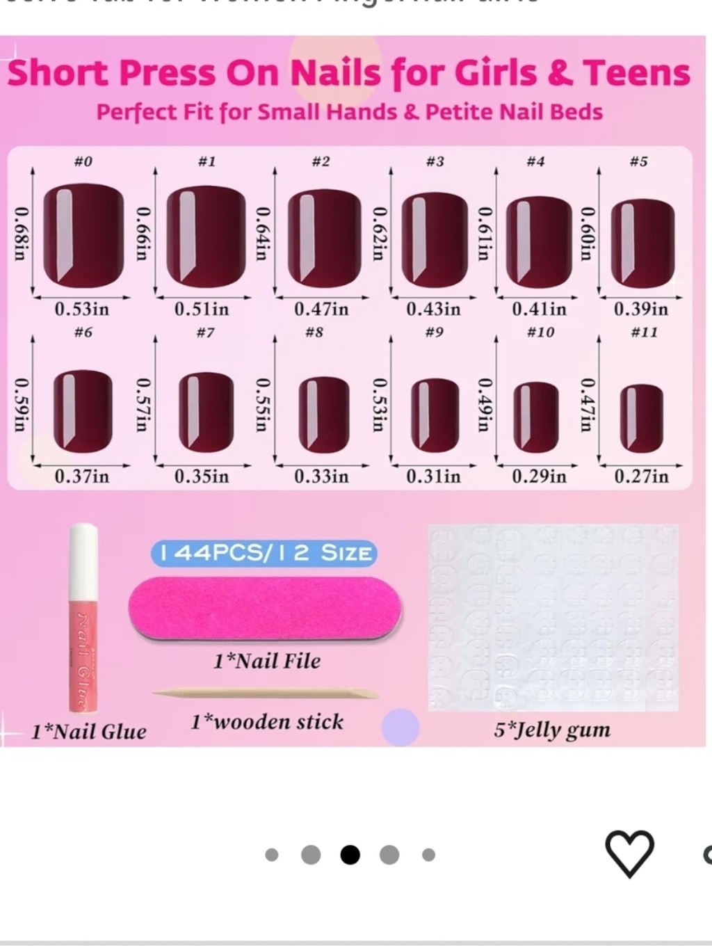 Wine Red Press On Nails
