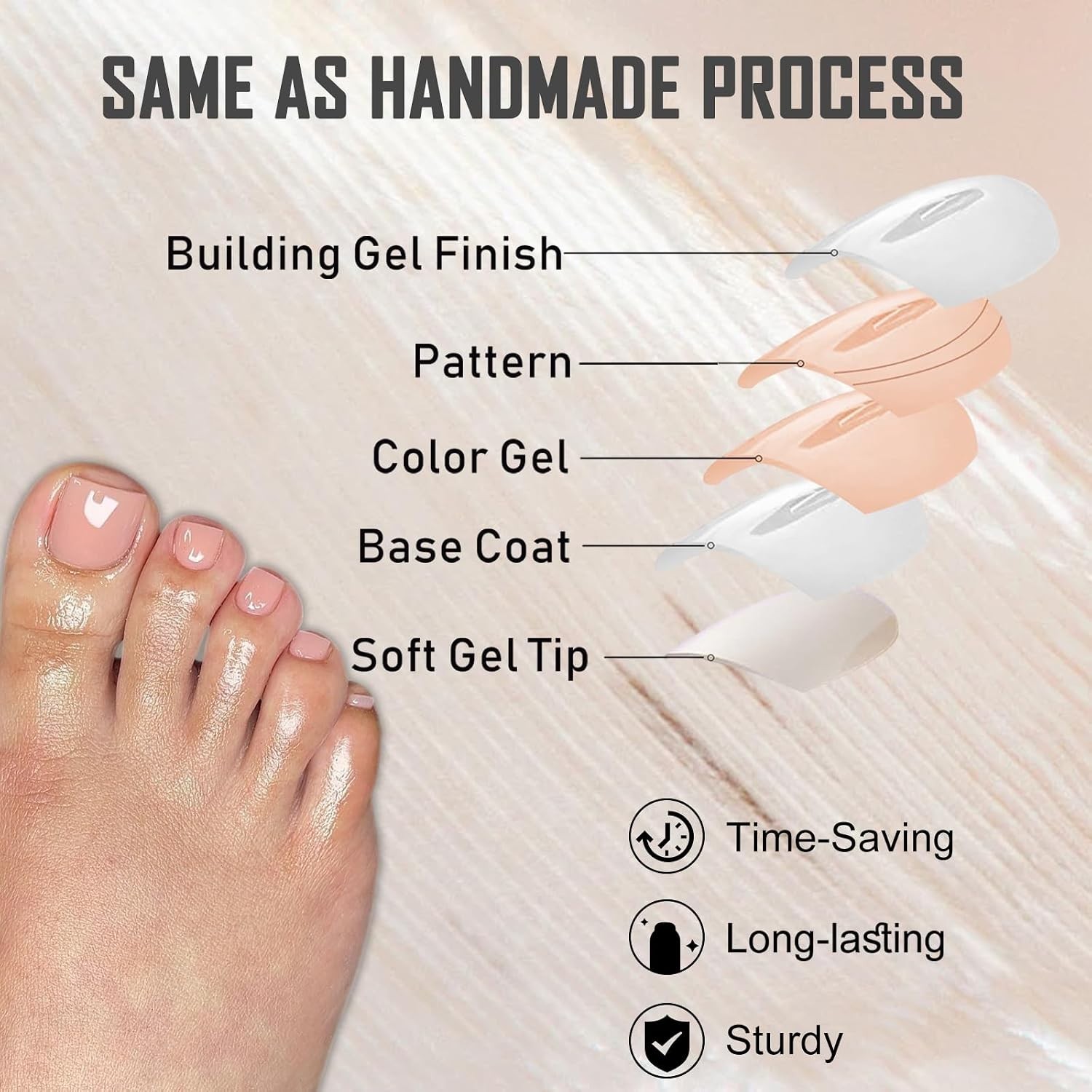 240Pc Short Press On Toenails, Nude Fake Toe Nail Press Ons for Women Perfect