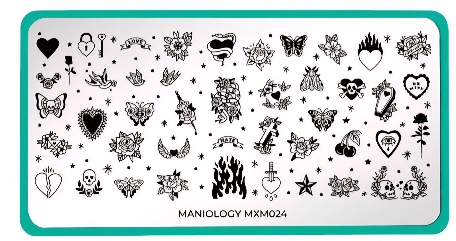 HTF Maniology Limited Edition MXM024 Stamping Plate Tattoo Hearts Valentine RARE