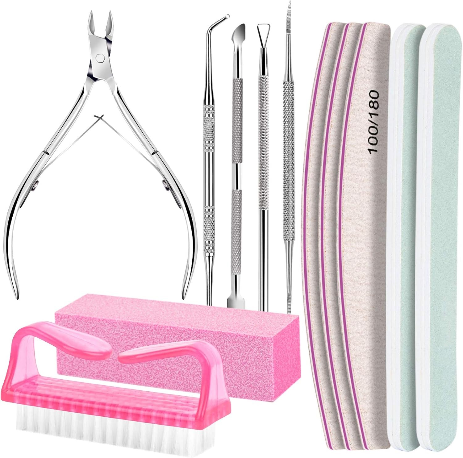 FANDEI Nail Care Set, Nail Files 100/180, Nail Buffer Blo, Cuticle