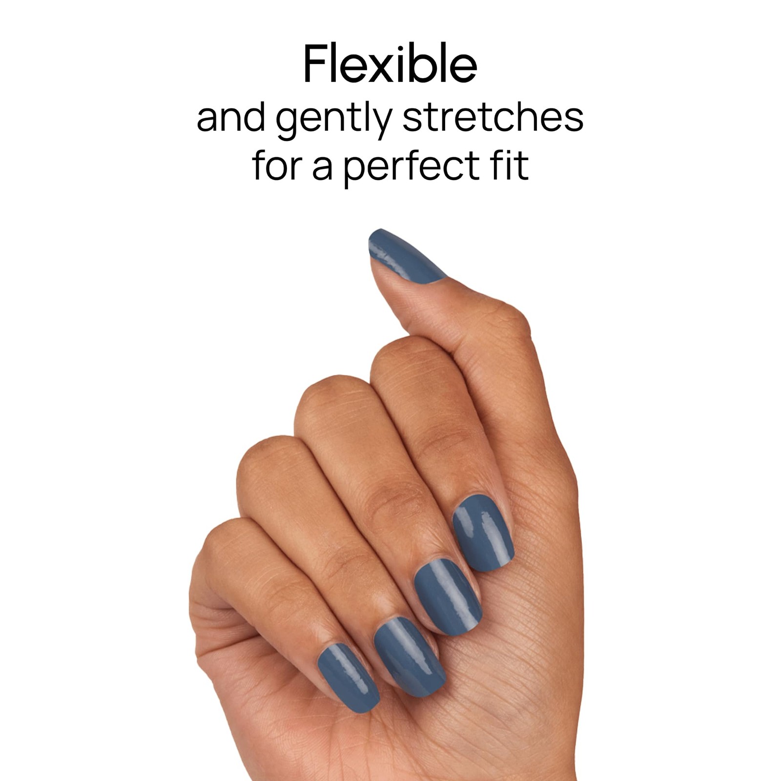 Slate of Mind Nail Strips – Muted Blue-Gray Creme Finish – Stay Cool, Compose…