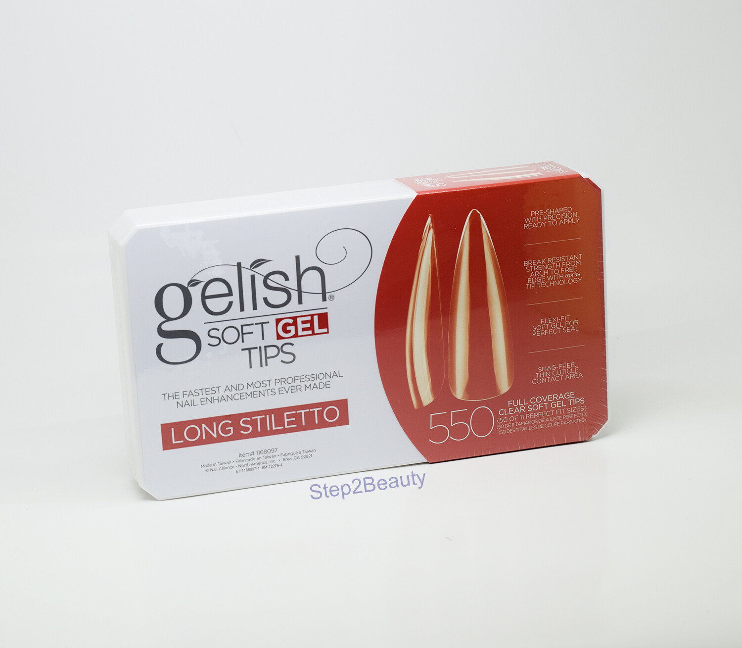 Gelish Soft Gel Tips – Long Stiletto 550ct #1168097