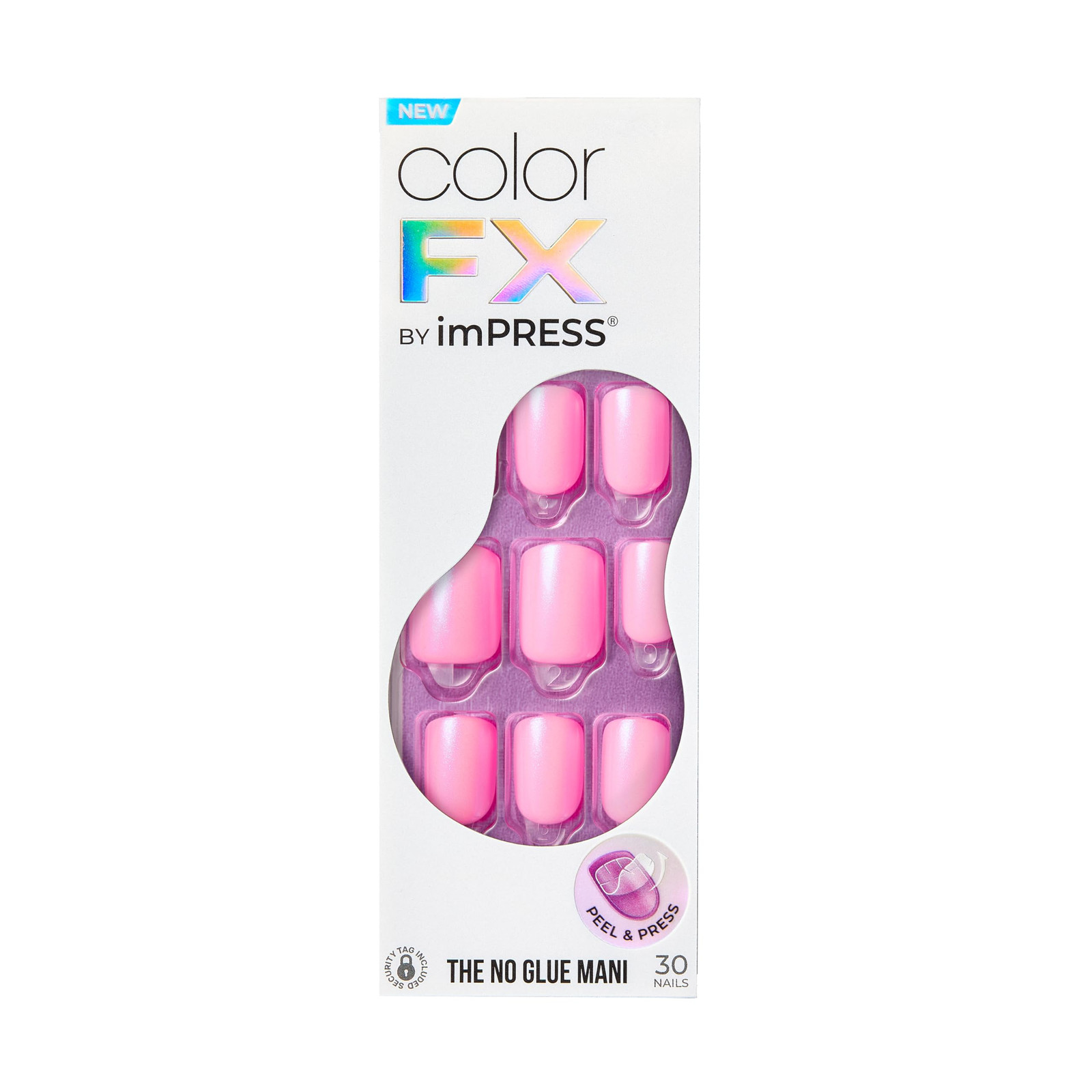 imPRESS ColorFX Press On Nails Pack of 30 Light Pink No Glue Easy to Apply