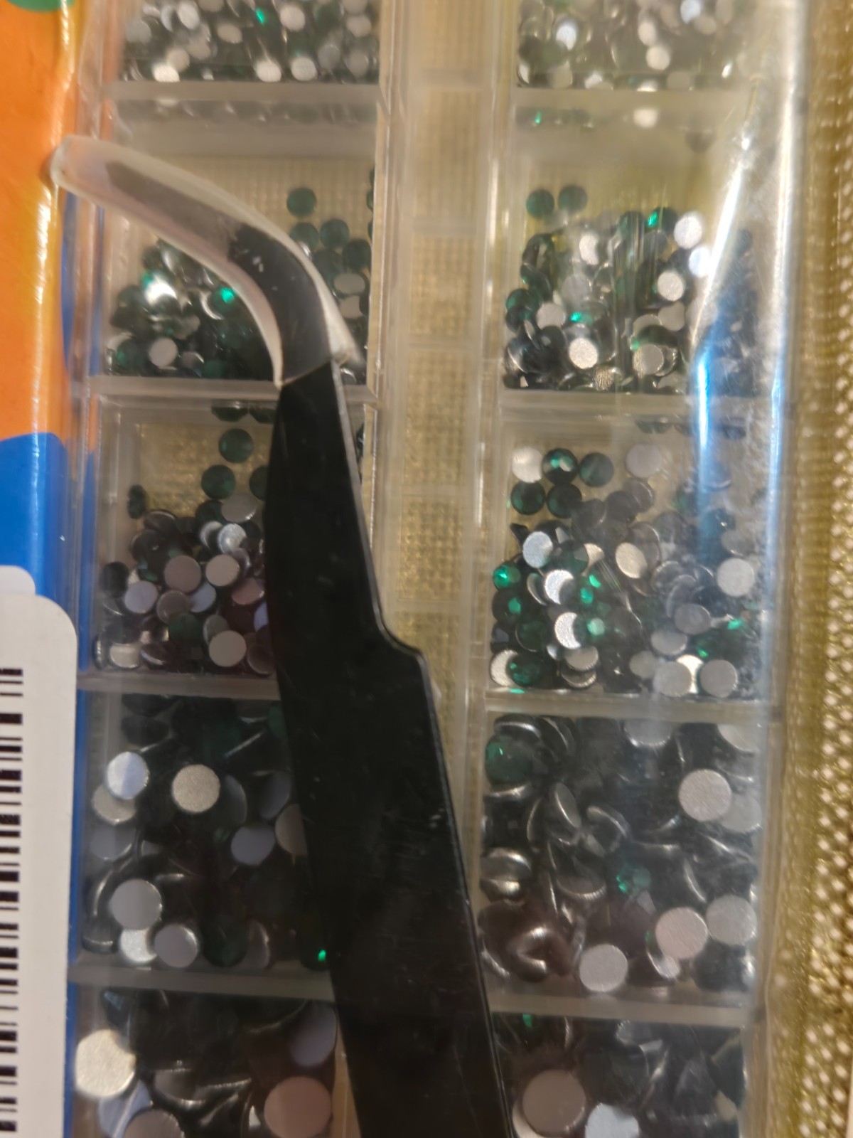 New Manicure Set with Dark Green Nail Rhinestone Glue Gel Kit, Multi Sizes