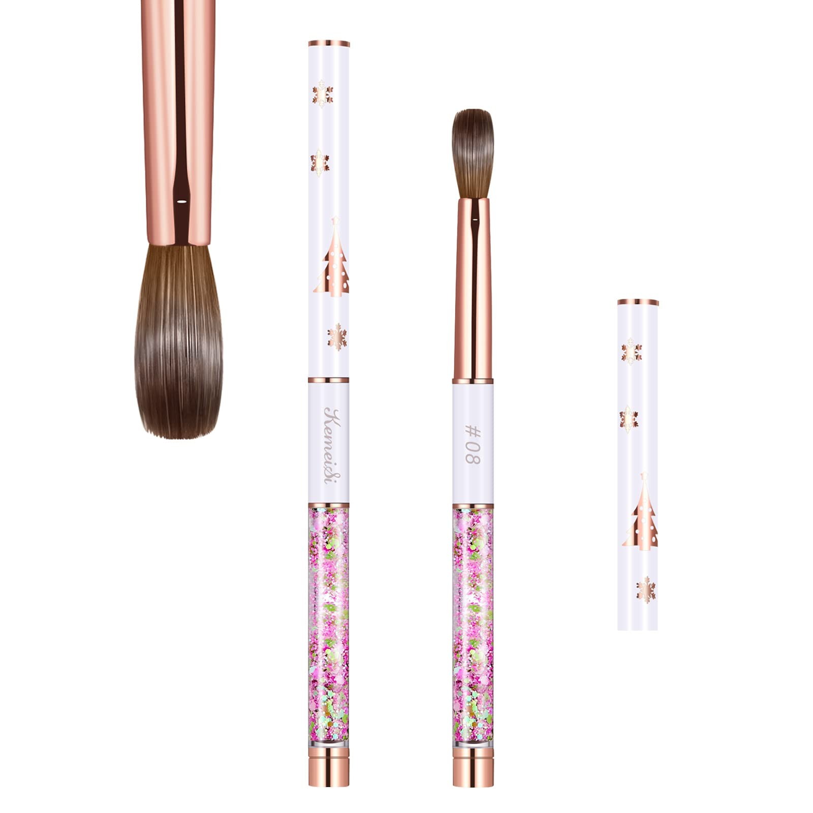 Acrylic Nail Brush Size 8 – Pure Kolinsky Oval Brush for Professional Manicure