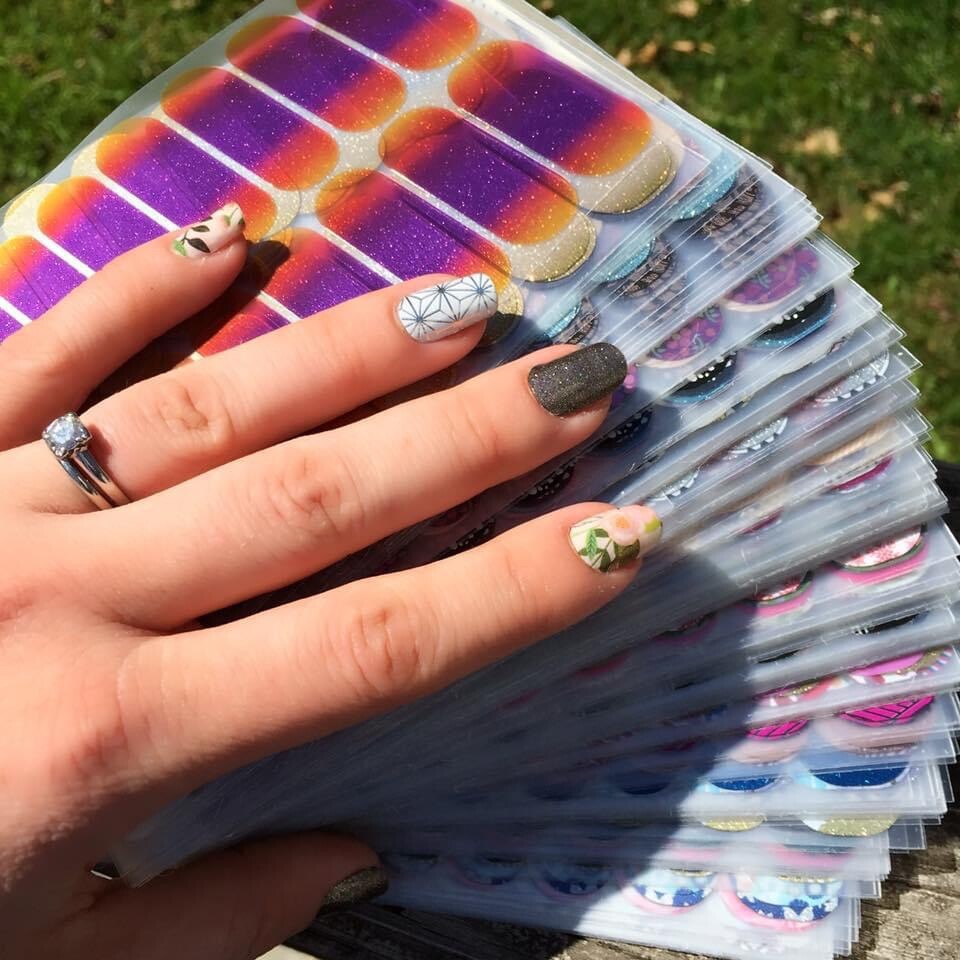FULL SHEET New Jamberry Nail Wraps GLOSSY Floral Solid Ombre Polka Dot Novelty